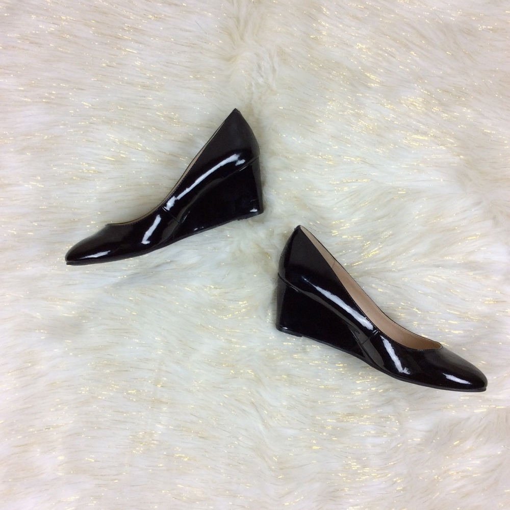 Nine West Jessa Black Patent Wedges 9.5M